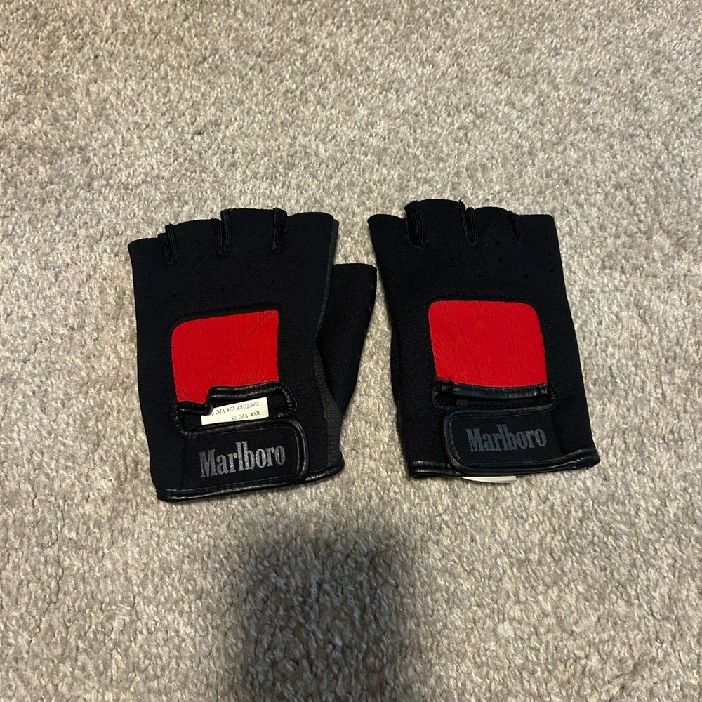 Marlboro Black and Red Fingerless Gloves